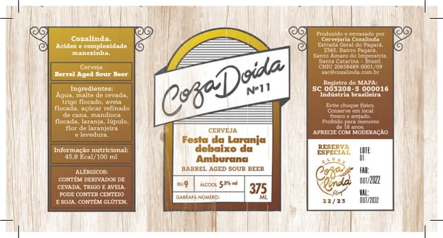 CozaDoida #11 - Festa Da Laranja Debaixo da Amburana - Barrel Aged Sour - Clube Cozalinda