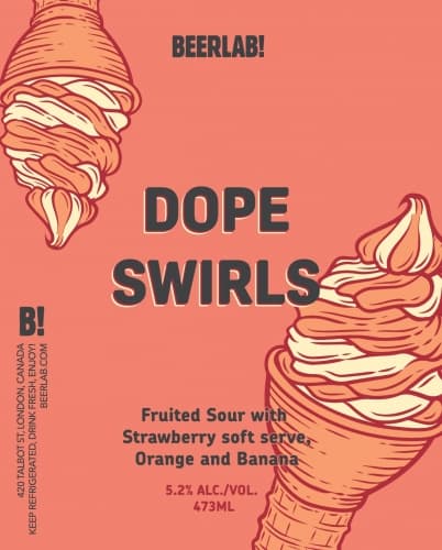Dope Swirls W/ Strawberry, Orange And Banana