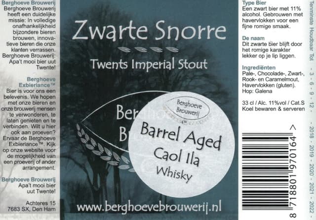 VAT#10 Zwarte Snorre Barrel Aged Caol Ila Whisky