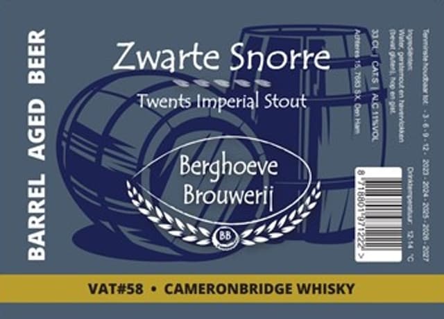 VAT#58 Zwarte Snorre Barrel Aged Cameronbridge Whisky
